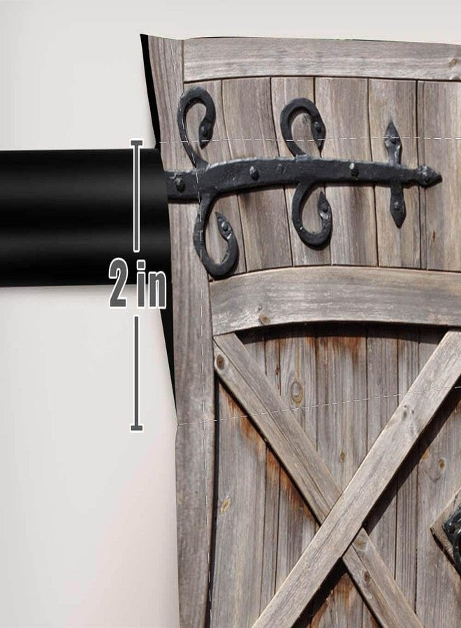 DOTOOMA 82 x 84 Inches Western Vintage Barn Door Window Curtain Brown Wooden Bedroom Rustic European Window Decorations Polyester Drapes 2 Panel - Image 4
